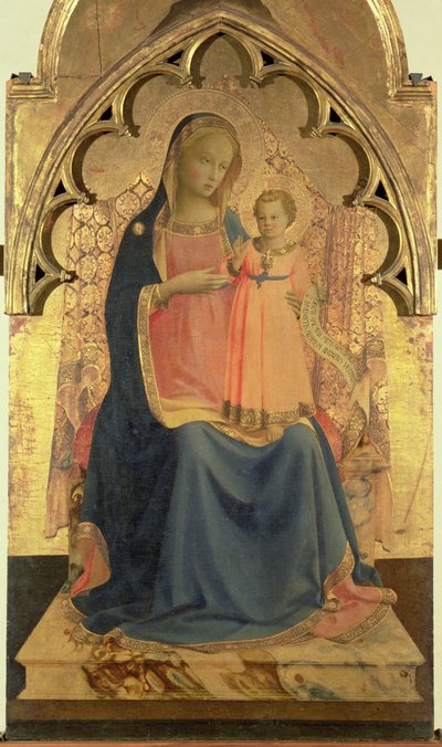 Madonna en Kind, centraal paneel van een drieluik door Fra Angelico